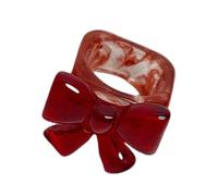 BUBEFSKD Anelli in resina esagerati Con Bowknot Incontri Resina Gioielli Texture Perfetto Per Aggiungere Una Tonalità A Tutti Gli Abiti Accessori Unici, come descritto