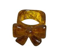 BUBEFSKD Anelli in resina esagerati Con Bowknot Incontri Resina Gioielli Texture Perfetto Per Aggiungere Una Tonalità A Tutti Gli Abiti Accessori Unici, come descritto