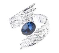 BUBEFSKD Anelli per dita apribili, ali d'angelo geometriche, apertura regolabile, gioielli accattivanti, adatti per l'uso quotidiano, ali d'angelo aperte