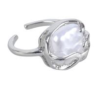 BUBEFSKD Anello di cristallo coreano per le donne L'opale irregolare anelli aperti brillano vintage geometrico Y2K Trend moda gioielli dito cristallo argento regolabile anello in pietra naturale