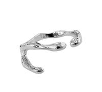 BUBEFSKD Anello di cristallo coreano per le donne L'opale irregolare anelli aperti brillano vintage geometrico Y2K Trend moda gioielli dito cristallo argento regolabile anello in pietra naturale