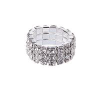 BUBEFSKD Anello elastico di novità Anello di cristallo unico intarsiato Anelli romantici promesse di nozze decorazione gioielleria regalo per donne ragazze promesse, come descritto