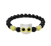 BUBEFSKD Bellissimo bracciale in resina luminosa braccialetto di perle comoda collana per gatti ideale per la vita quotidiana e per gli amanti degli appuntamenti, Taglia unica, come descritto