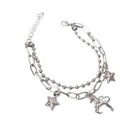 BUBEFSKD Bracciale Con Perline Per Donna Ragazza Hip Hop Punk Star Braccialetti Con Ciondolo Da Polso Catena A Mano Boema Fatta A Gioielli Catena A Versatile