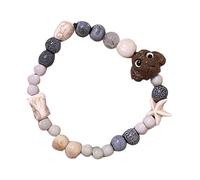 BUBEFSKD Braccialetto colorato di perle in ceramica con fascino del cane, comodo cinturino di lunghezza regolabile realizzato a mano per tutti i giorni, Taglia unica, come descritto