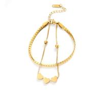 BUBEFSKD Braccialetto con ciondolo a forma di cuore, alla moda, da donna, in acciaio inox, adatto per occasioni casual e speciali, braccialetto multistrato per le donne, Taglia unica, come descritto