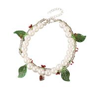 BUBEFSKD Braccialetto di perle multiuso con unico accento di ciliegia dona alla collezione di gioielli di una donna gli eleganti compagni di ciliegio a una donna
