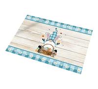 BUBEFSKD Buon Pasqua porta stuoia camion gnomi modello non scivolo piano d'ingresso tappeto di assorbimento dell'acqua tappeti da bagno interni esterni vacanza festa decorazione casa albero albero