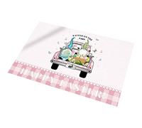 BUBEFSKD Buon Pasqua porta stuoia camion gnomi modello non scivolo piano d'ingresso tappeto di assorbimento dell'acqua tappeti da bagno interni esterni vacanza festa decorazione casa albero albero