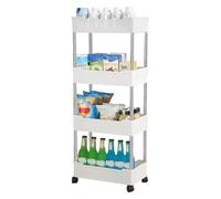 BUBEFSKD Carrello portaoggetti portatile multiuso a 3/4 strati, organizzatore a rulli per bagno, cucina, delicato e salvaspazio, mobile bagno/doccia