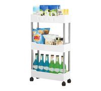BUBEFSKD Carrello portaoggetti portatile multiuso a 3/4 strati, organizzatore a rulli per bagno, cucina, delicato e salvaspazio, mobile bagno/doccia