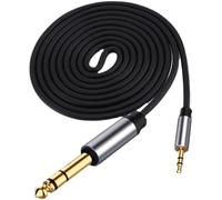 BUBEFSKD Cavo Ausiliario Placcato Oro da 3 5 Mm Maschio A 6 35 Mm per Sistemi Musicali Domestici E Apparecchiature Professionali Adattatore Placca Oro