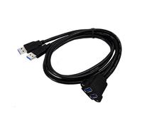 BUBEFSKD Cavo Prolunga USB 3.0 Cavo Prolunga 3.0 A Due Porte con Fori per Viti Integrati per Configurazioni Semplici Pannello da 30 Cm/60/100