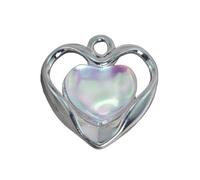 BUBEFSKD Ciondolo a forma di cuore di cristallo Opale Amore Perline allentate Per Gioielli Fabbricazione Collane Orecchini Portachiavi Fascino Accessori Cuore Fascino, Taglia unica, come descritto