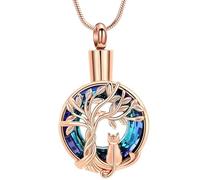 BUBEFSKD Collana in vetro con artefatto per animali domestici, che evidenzia il piano simbolico dell'albero e ciondolo mutevole per animali domestici Kenotafh