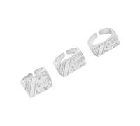 BUBEFSKD Confezione di 3 Punk Anelli Aperti Gioielli A Mano Moda Impilabile Struttura Lega Adatto Per Gli appassionati di Moda Presentare Lega, come descritto