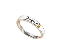 BUBEFSKD Coppia di fedi nuziali Promessa Regolabile Materiale Rame Aperto Gioielli Da Sposa Regali Per Uomini Donne Anelli Di Coppia Regolabile, come descritto