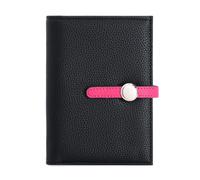 BUBEFSKD Custodia per passaporto in pelle, impermeabile da viaggio con slot per schede, libro passaporto per donna/uomo per viaggiare, Nero