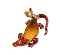 BUBEFSKD Custodia Portatile per Gioielli in Alligatore con Meccanismo Bloccaggio. Costruzione in Metallo per Organizzatori in Lega Organizzazione Protettiva