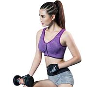 BUBEFSKD Donne Copertura Completa Guida Bra Zipper Post Supporto Formazione High Front Fissaggio Sport Donne Sport Alta Frontale Fissaggio Cerniera Cerniera