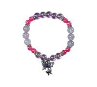 BUBEFSKD Elegante braccialetto di perle di vetro con ciondolo a forma di farfalla per gli appassionati di moda Fatto a mano dell'amicizia Design carino gioielli gioielli, Taglia unica, come descritto