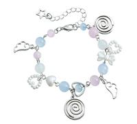 BUBEFSKD Elegante braccialetto di perline cuore dolce nodo arco perline per le donne moda coreana angelo ali gioielli fascino, Taglia unica, come descritto