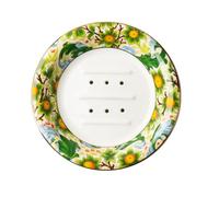 BUBEFSKD Elegante Portasapone in Ceramica con Supporto Artistico con Motivo Floreale Dipinto A Mano per La Decorazione del Bagno Casa