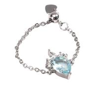 BUBEFSKD Eleganti anelli per dita geometrici, accessori per feste, catena a lacrime, texture in rame, perfetti per abbigliamento casual, come descritto