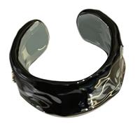 BUBEFSKD Eleganti Gocciolanti Olio Aperto Anelli Con Foglio D'oro Regolabile Ceramica Dita Anelli Gioielli Alla Moda Per Gli appassionati Di Moda Dimensione Regolabile, come descritto