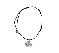 BUBEFSKD Fashion Shell, collana con ciondolo regolabile in corda nera, elegante catena a clavicola con ciondolo a forma di conchiglia, regalo per il vostro fascino unico, Taglia unica, come descritto