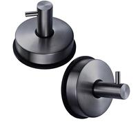 BUBEFSKD Ganci Per Ventose Sottovuoto In Acciaio Inossidabile Da 2 Appendiabiti E Cappelli Impermeabili Montati A Parete Per L'aspirazione Della Cucina Con Porta In Vetro