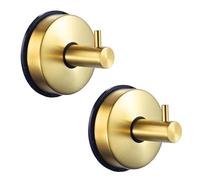 BUBEFSKD Ganci Per Ventose Sottovuoto In Acciaio Inossidabile Da 2 Appendiabiti E Cappelli Impermeabili Montati A Parete Per L'aspirazione Della Cucina Con Porta In Vetro