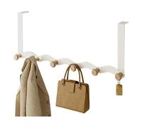 BUBEFSKD Ganci Sopra La Porta Con Ripiano In Legno Per Giacche Cappelli Appendiabiti In Acciaio Carbonio Soluzione Appendere Ganci Organizer L'ingresso Della Camera Da Letto Ufficio