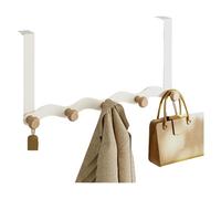 BUBEFSKD Ganci Sopra La Porta Con Ripiano In Legno Per Giacche Cappelli Appendiabiti In Acciaio Carbonio Soluzione Appendere Ganci Organizer L'ingresso Della Camera Da Letto Ufficio