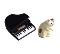 BUBEFSKD Gatti Giocare Figure Pianoforte Set Piccolo Gatto Pianista E Statue Pianoforte Ornamenti Per Decorazioni Casa E Accento Ufficio Personaggi Regalo