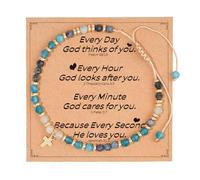 BUBEFSKD Gioielli Aderenti Modificabili per Le Donne Bracciale in Pietra Naturale Incontro Elegante Regalo Sorelle Mamme Bambini in Fede Gioielli Cristiani da Donna Occasioni Speciali