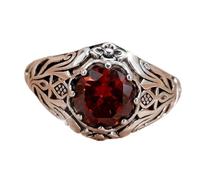 BUBEFSKD Gothic Jewelry Red Gemstone Statement Anelli per entrambi i sessi, design vintage ispirato, leggero