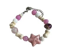 BUBEFSKD Grazioso braccialetto Macaron Marestarfish Charm trendy collana a mano pezzo estetico Y2K Fun Fashion Gioielli Regalo Macaron Perle Marestarfish Bracciale, Taglia unica, come descritto