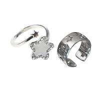 BUBEFSKD Moda cinque stelle aperte anelli semplici impilabili per dita alla caviglia punk promessa gioielli aperti unisex gioielli, come descritto