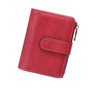 BUBEFSKD Organizer dimagrante per portafogli in PU con protezione per il blocco delle monete, porta carte alla moda, viaggio e uso aziendale, portafoglio a tre pieghe con più slot, Colore: rosso