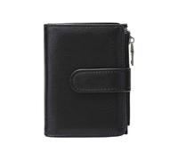 BUBEFSKD Organizer dimagrante per portafogli in PU con protezione per il blocco delle monete, porta carte alla moda, viaggio e uso aziendale, portafoglio a tre pieghe con più slot, Nero