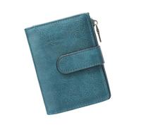 BUBEFSKD Organizer dimagrante per portafogli in PU con protezione per il blocco delle monete, porta carte alla moda, viaggio e uso aziendale, portafoglio a tre pieghe con più slot, Blu