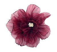 BUBEFSKD Organza fiore fiore in tessuto floreale fatto a mano accessorio per capelli da donna, delicato decorazione in pizzo, fiori rustici, decorazioni morbide, Taglia unica, come descritto