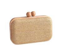 BUBEFSKD Paglia Frizioni Borsa Summers Spiaggia Borsa Per Le Donne Tessuto, giallo chiaro