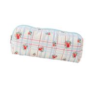 BUBEFSKD Perni a pressione, organizzatore Kid School Stationeries Bag con chiusura lampo liscia, Blue Grid Red Flower