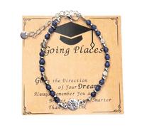 BUBEFSKD Pietre Preziose Perline Bracciale per L'inizio Gioielli La Laurea da Donna Regali College Regolabile con Scatola Presentazione Gioielli La Laurea Un