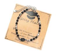 BUBEFSKD Pietre Preziose Perline Bracciale per L'inizio Gioielli La Laurea da Donna Regali College Regolabile con Scatola Presentazione Gioielli La Laurea Un