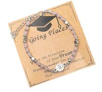 BUBEFSKD Pietre Preziose Perline Bracciale per L'inizio Gioielli La Laurea da Donna Regali College Regolabile con Scatola Presentazione Gioielli La Laurea Un