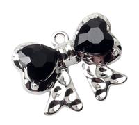 BUBEFSKD Popolare Accessori In Lega D'Argento Amore Bowknot Gatto Pendente Braccialetto Fatto A Mano Collana Orecchini Materiali Nappe Pendenti Per La Fabbricazione di Gioielli, Taglia unica, come