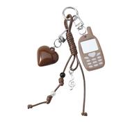 BUBEFSKD Portachiavi portatile leggero a specchio per borsa, chiavi, accessori, design a cuore di perle, pratico acrilico, A03